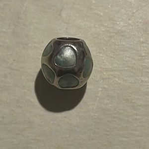 Retired Pandora light blue enamel heart charm